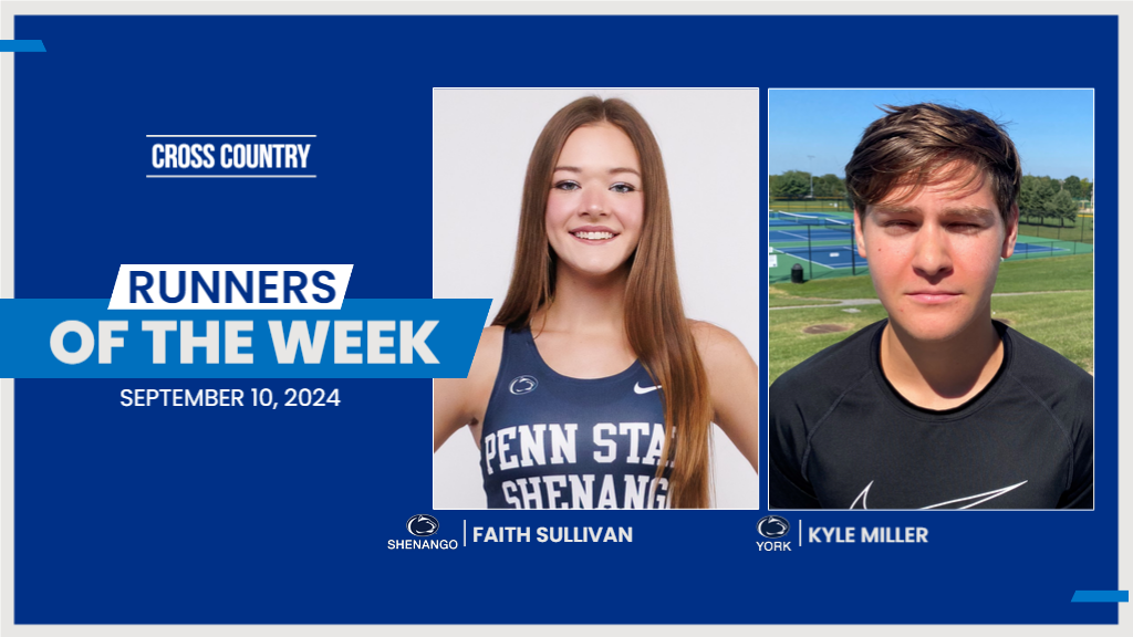 Penn State Shenango's Faith Sullivan and Penn State York's Kyle Miller were named PSUAC Runners of the Week on September 10th, 2024.