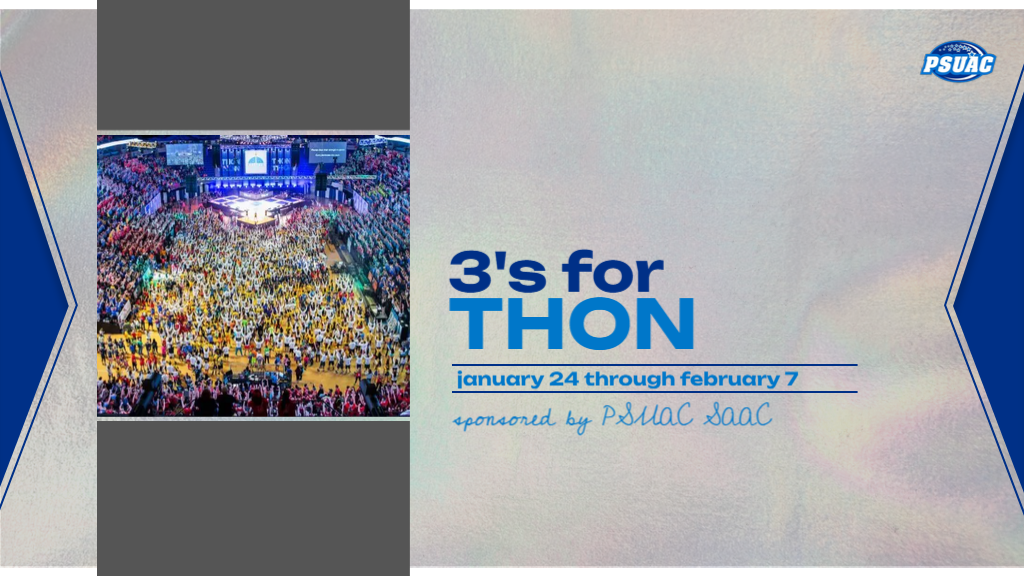 The PSUAC Student-Athlete Advisory Council is hosting its 2026 edition of 3's for THON, a fundraiser that benefits Penn State THON, during the weeks of January 24th through February 7th. 
*Main photo courtesy of Four Diamonds.