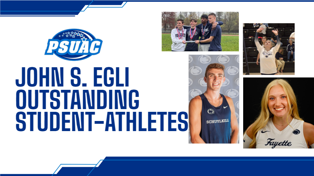 The PSUAC announced its 2026 John S. Egli Outstanding Student-Athlete award recipients on April 20th. Penn State Fayette's Emma Eckert (top right, bottom right) and Penn State Schuylkill's Ashton Owens (top left, bottom left) earned the conference's highest student achievement honor.